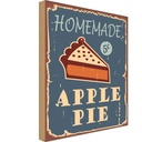 Holzschild 40x30 cm Homemade Apple Pie Apfelkuchen Küche Kochen