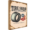 Holzschild 40x30 cm Tire Shop Reifen Service Auto Garage Werkstatt