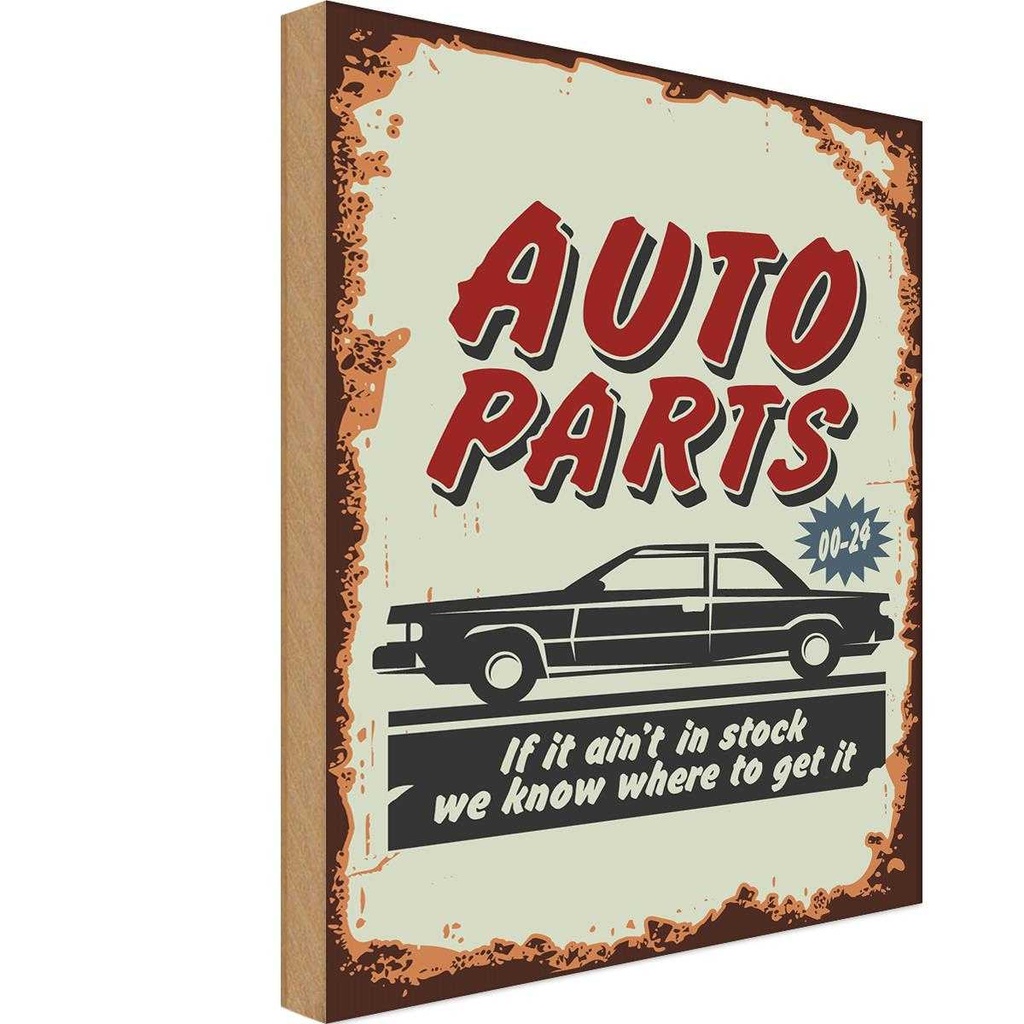[LA-118669-H] Holzschild 40x30 cm Auto Parts Teile Service Garage Werkstatt