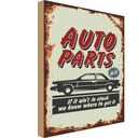 Holzschild 40x30 cm Auto Parts Teile Service Garage Werkstatt