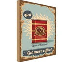 Holzschild 40x30 cm Kaffee get more Coffee 500g Essen Trinken