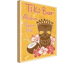 Holzschild 40x30 cm Tiki Bar Aloha Hawaii Essen Trinken