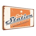 Holzschild 30x40 cm Gas Station Premum Tankstelle Warnschild Hinweisschild