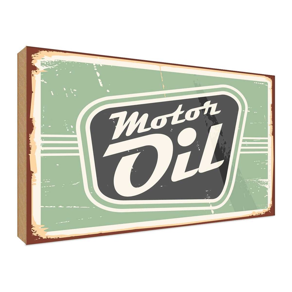 [LA-118681-H] Holzschild 30x40 cm Motor oil Motoröl Auto Garage Werkstatt