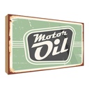 Holzschild 30x40 cm Motor oil Motoröl Auto Garage Werkstatt