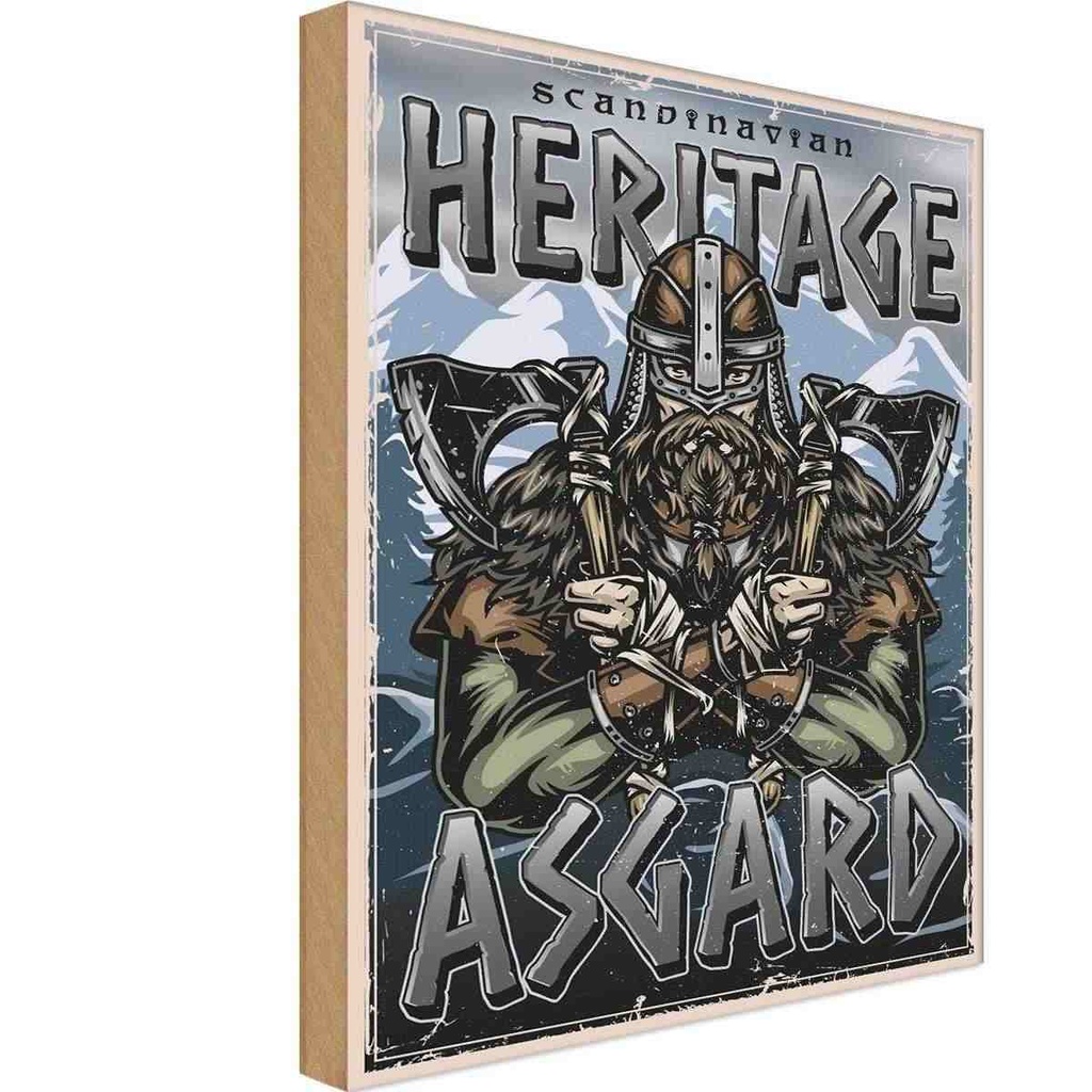 [LA-118704-H] Holzschild 40x30 cm Heritage Asgard Scandinavian Europa
