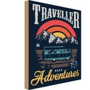Holzschild 40x30 cm Traveller Adventure Abenteuer Reisen