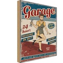 Holzschild 40x30 cm Pinup Garage 24 hours repair Auto Pin Up
