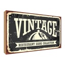 Holzschild 30x40 cm Vintage Restaurant Essen Trinken