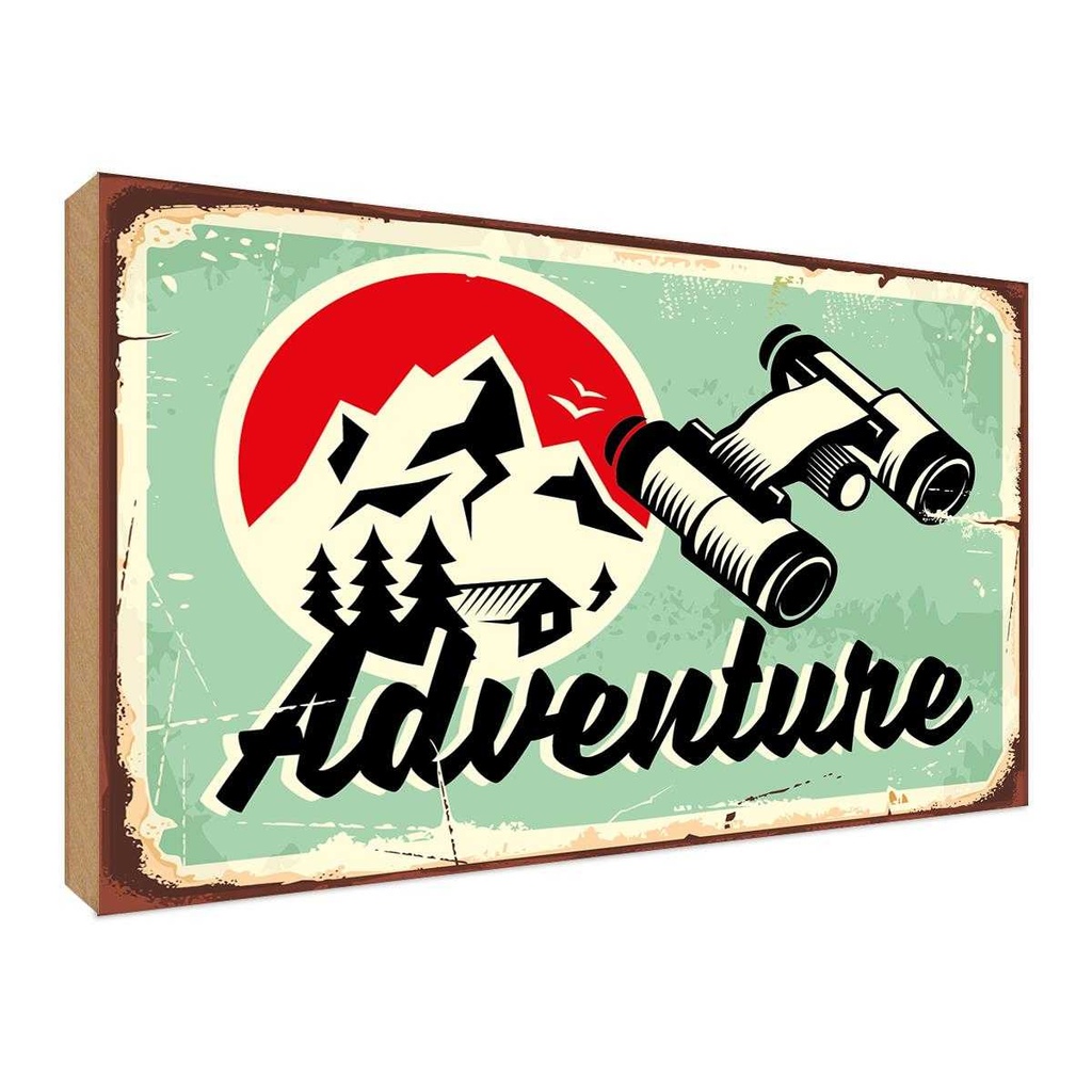 [LA-118872-H] Holzschild 30x40 cm Adventure Abenteuer Outdoor Reisen