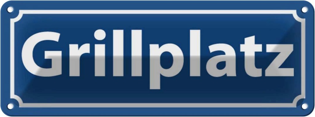 [LA-116239] Blechschild 10x27 cm Grillplatz Straßenschild