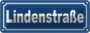 Blechschild 10x27 cm Lindenstraße Straßenschild