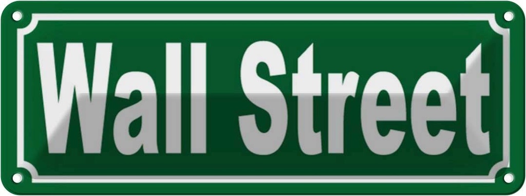 [LA-116245] Blechschild 10x27 cm Wall Street Straßenschild
