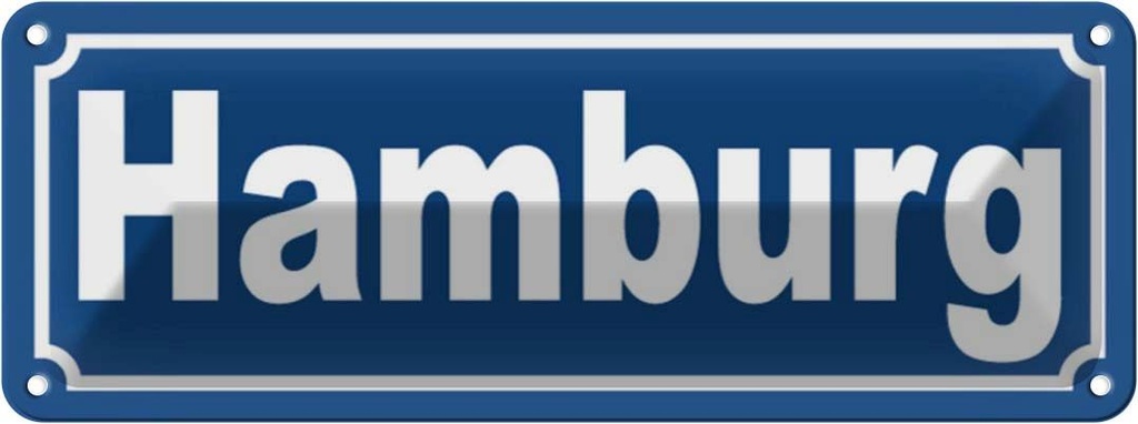 [LA-116247] Blechschild 10x27 cm Hamburg Straße Stadt