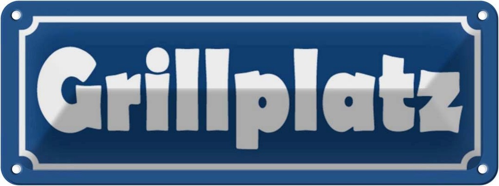 [LA-116252] Blechschild 10x27 cm Grillplatz Straßenschild