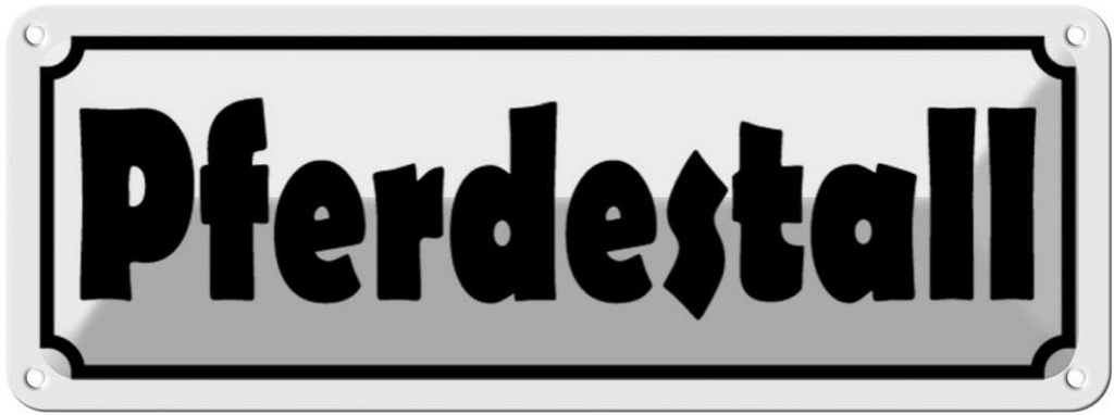 [LA-116259] Blechschild 10x27 cm Pferdestall Tier Haustier Pferd
