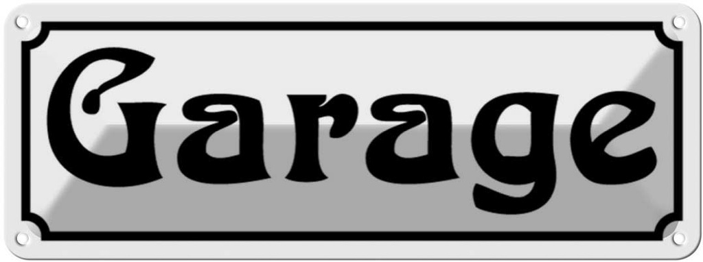 [LA-116261] Blechschild 10x27 cm Garage Auto Werkstatt
