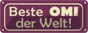 Blechschild 10x27 cm Beste Omi der Welt Opa Oma Spruch Zitat