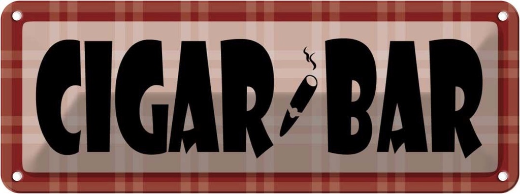 [LA-116318] Blechschild 10x27 cm Cigar Bar Geburtstag Feiern Party Club Alkohol