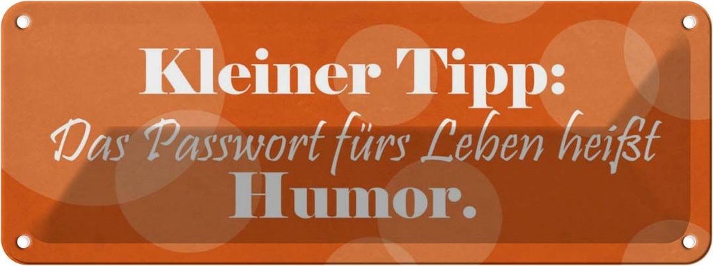 [LA-116326] Blechschild 10x27 cm Passwort für's Leben Humor Dekoration Spruch Zitat