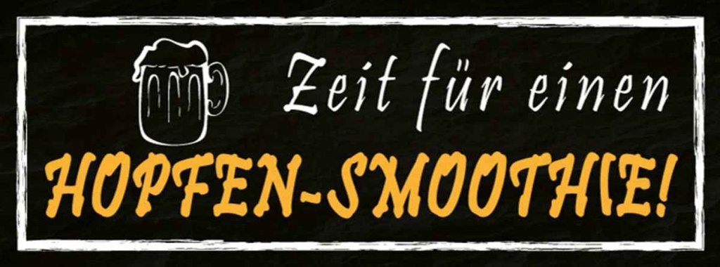 [LA-116228-H] Holzschild 10x27 cm Zeit für einen Hopfen-Smoothie Essen Trinken