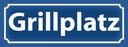 Holzschild 10x27 cm Grillplatz Straßenschild