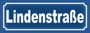 Holzschild 10x27 cm Lindenstraße Straßenschild