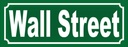 Holzschild 10x27 cm Wall Street Straßenschild