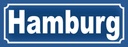 Holzschild 10x27 cm Hamburg Straße Stadt
