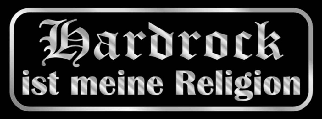 [LA-116278-H] Holzschild 10x27 cm Hardrock ist meine Religion Dekoration