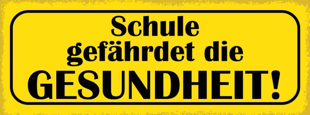 [LA-116293-H] Holzschild 10x27 cm Schule gefährdet Gesundheit Dekoration
