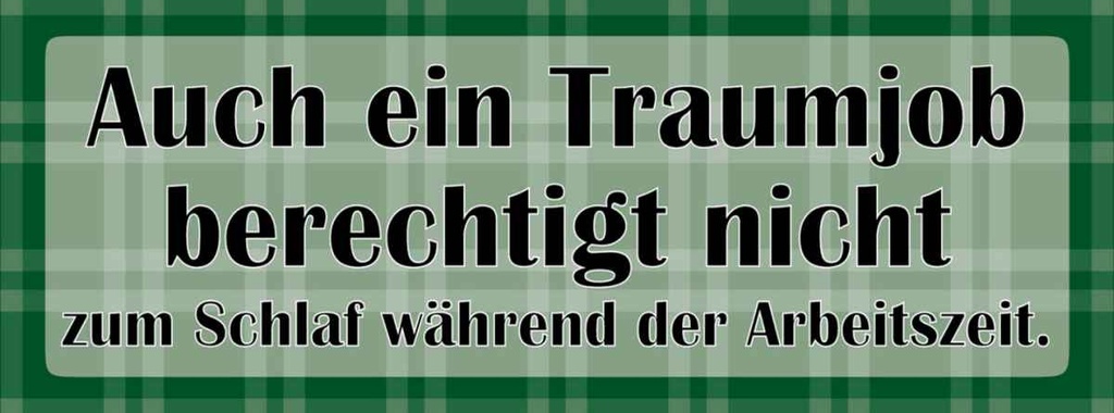 [LA-116303-H] Holzschild 10x27 cm Traumjob berechtigt nicht Dekoration
