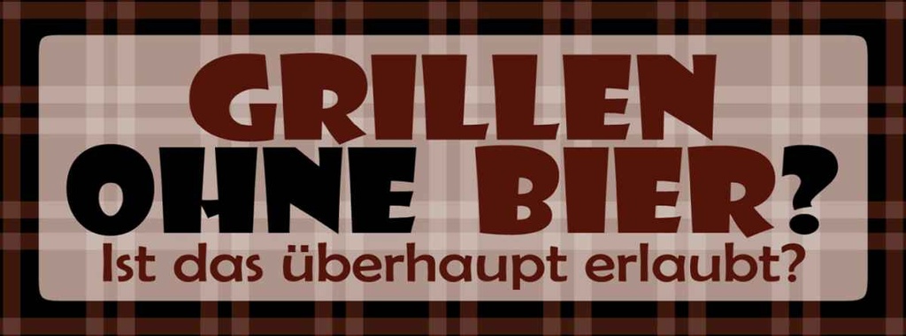 [LA-116325-H] Holzschild 10x27 cm Grillen ohne Bier Essen Trinken