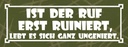 Holzschild 10x27 cm Ist der Ruf erst ruiniert Dekoration