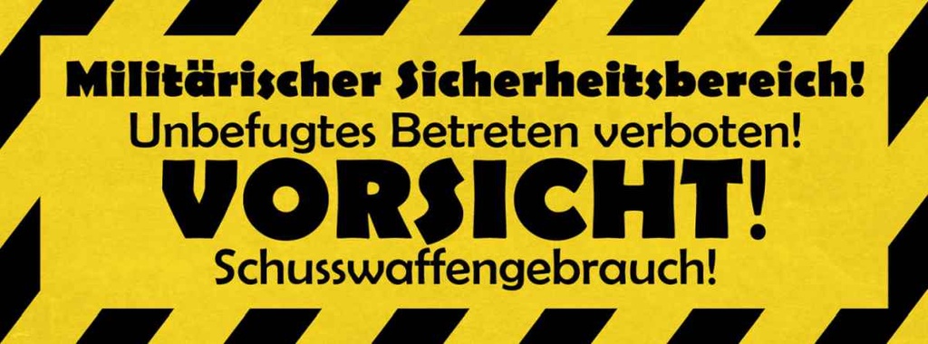 [LA-116365-H] Holzschild 10x27 cm Militärischer Sicherheitsbereich Warnschild Hinweisschild