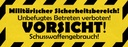 Holzschild 10x27 cm Militärischer Sicherheitsbereich Warnschild Hinweisschild