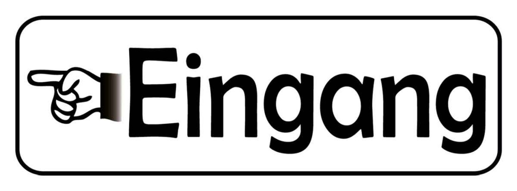 Holzschild 10x27 cm Eingang linke Hand Warnschild Hinweisschild