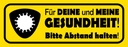 Holzschild 10x27 cm bitte Abstand halten Warnschild Hinweisschild