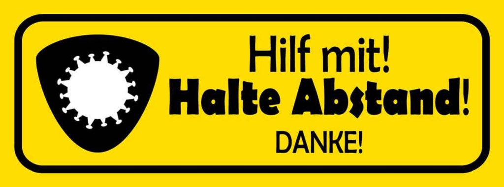Holzschild 10x27 cm Hilf mit Halte Abstand Dekoration