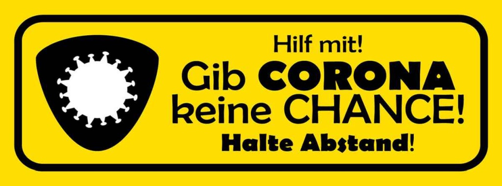 [LA-116427-H] Holzschild 10x27 cm Hilf mit gib Corona keine Chance Warnschild Hinweisschild