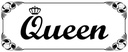 Holzschild 10x27 cm Queen mit Krone Dekoration