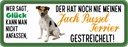 Holzschild 10x27 cm Jack Russel Terrier Hund gestreichelt Tier Haustier