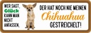 Holzschild 10x27 cm Chihuahua Hund gestreichelt Tier Haustier