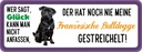 Holzschild 10x27 cm Franz. Bulldogge Hund gestreichelt Tier Haustier
