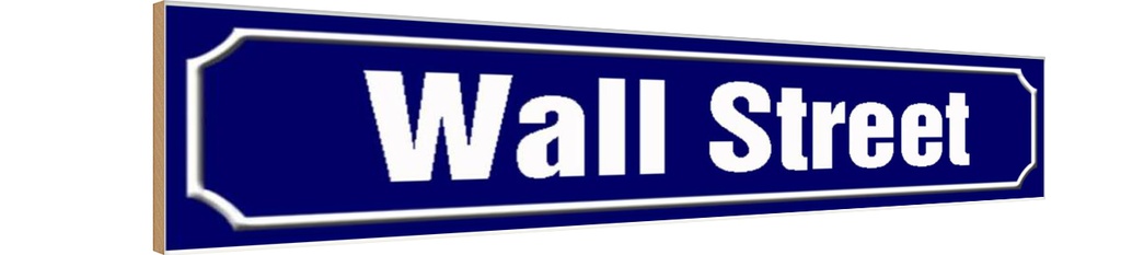 [LA-120448-H] Holzschild 10x46 cm Wall Street New York Amerika USA