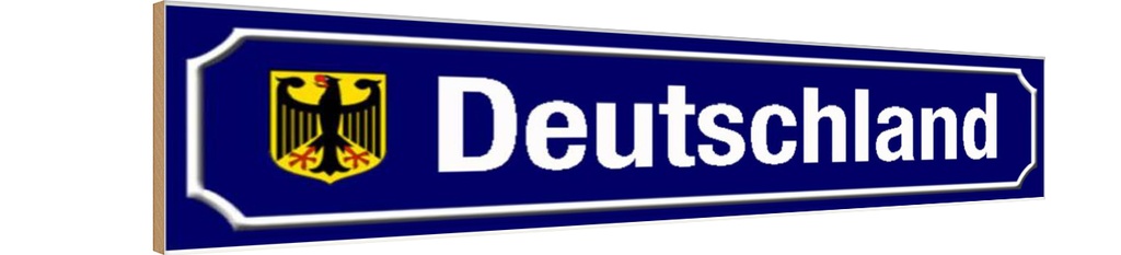 [LA-120484-H] Holzschild 10x46 cm Deutschland Wappen Flagge Fahne