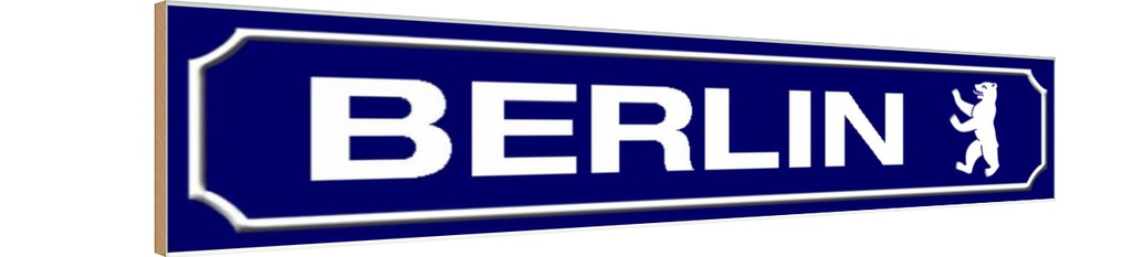 [LA-120485-H] Holzschild 10x46 cm Berlin Wappen Flagge Fahne