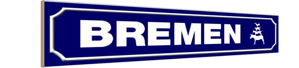 [LA-120486-H] Holzschild 10x46 cm Bremen Wappen Flagge Fahne
