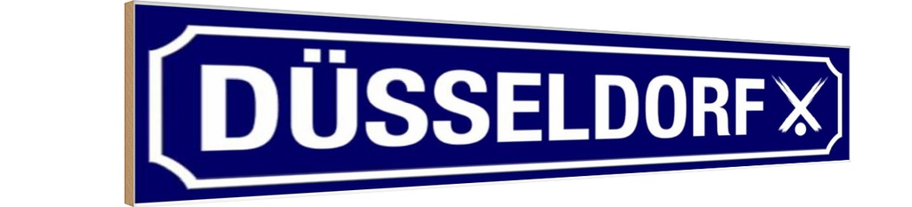 [LA-120490-H] Holzschild 10x46 cm Düsseldorf Wappen Flagge Fahne