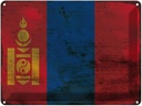 Blechschild 30x40 cm Mongolei Mongolia Wappen Flagge Abenteuer Reisen Straße Stadt Urlaub Fahne